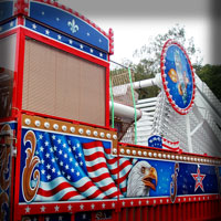attraction painting aerograf art kolotoc karuzel carrousel ferris wheel american bald eagle flag flachs rides
