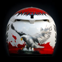 airbrush aerograf Arai helmet motorcycle motocykl poland patriotyzm husaria orze biao czerwony pw