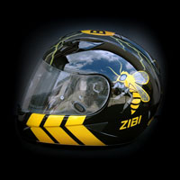 aerograf malowanie kasku helmet HJC IS-16 Borussia Dortmung bee wasp osa pszczoa