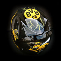airbrush malowanie kasku helmet motorcycle Borussia Dortmung BVB bee osa pszczoa