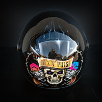 motorcycle arai helmet airbrush painted skull