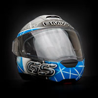airbrush aerograf custom painting helmet kask motocyklowy motor c4 coyote kojot stru roadrunner BMW GS R1200 blue grey race