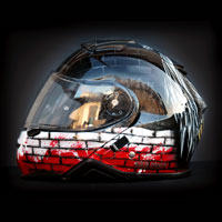 airbrush aerograf motorcycle helmet art kask shoei neotec II patriotyczny orze polska patiotic eagle white red