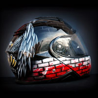 airbrush aerograf custom painting helmet art motocyklowy patriotyczny orze poland patiotic eagle white red
