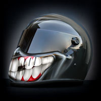 airbrush aerograf helmet art motocyklowy kask bandit smile teeth tooth umiech