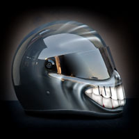 airbrush aerograf custom painting motorcycle helmet art smile umiech grey szary