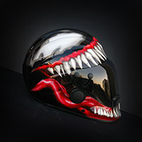 airbrush venom gecko helmet painting