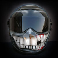 kask pod aerograf - motyw smile