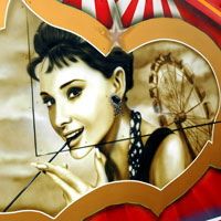 airbrush aerograf graffiti audrey hepburn portrait portret