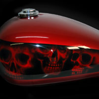 aerograf airbrush skull czaszki honda shadow