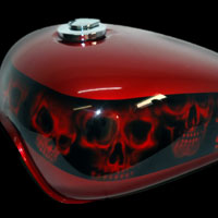 aerograf airbrush skull czaszki honda shadow