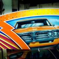 airbrush aerograf autoscooter dodgems carrousel rollercoaster gasmonkey tuning cars race speed aston martin pontiac