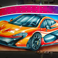 airbrush aerograf autodrom dodgems attraction carrousel rollercoaster gasmonkey cars race speed