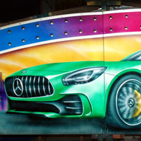 airbrush aerograf autodrom autoscooter attraction carrousel karuzelegasmonkey tuning race speed green mercedes