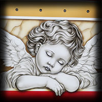 sleeping angel with little wings painted art