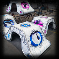 airbrush painting ferriswheel continental wheel cars