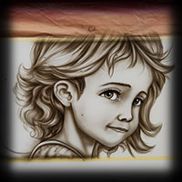 portrait of boy painted using airbrush