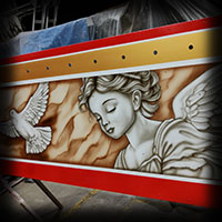 anio�ki malowane aerografem na karuzeli