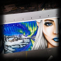 ferris wheel airbrush painting continentalwheel elf woman fasade
