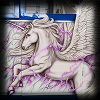 ferris wheel airbrush painting continentalwheel unicorn detail