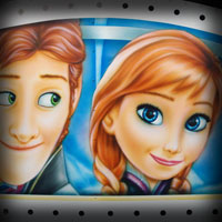 airbrush attraction painting aerograf karuzela decki kolotoc czech republik cartoon disney frozen kraina lodu anna hans