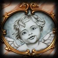 cherubin airbrush painting portrait on