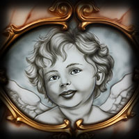 airbrush little pretty angel boy artwork