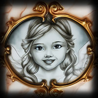 pretty angel girl painted using airbrush