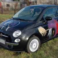 airbrush aerograf na samochodzie fiat 500 hairstylist