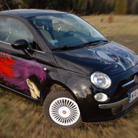 airbrush aerograf graffiti samochd fiat500