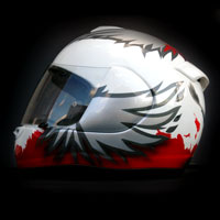 aerograf malowanie kasku Arai helmet otocykl polska poland patriotyzm husaria biao czerwony polska walczca