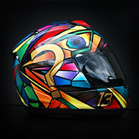 kask aerograf malowany w stylu picasso