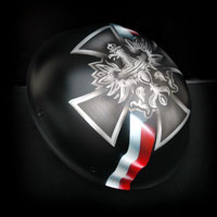 airbrush aerograf custom painting motor bell rogue kask motocyklowy patriotyczny polska poland patriotic helmet motorcycle