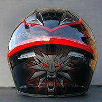 airbrush aerograf witcher black wolf motorcycle helmet 