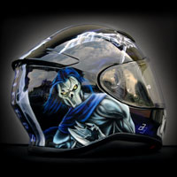 airbrush aerograf kask helmet shoei darksiders game death skull art mier gra komputerowa