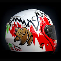 airbrush aerograf malowanie kasku helmet Shoei gielda stock makler bessa money bear