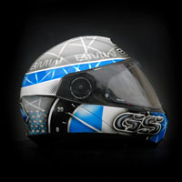 airbrush aerograf custom motorcycle helmet kask motocyklowy schuberth c4 kojot BMW GS R1200 white grey race