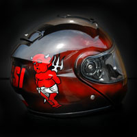 airbrush helmet angel and devil