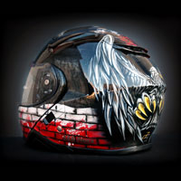 airbrush aerograf custom paintinghelmet art kask motocyklowy shoei patriotyczny orze polska poland eagle white red