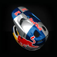 aerograf airbrush red bull poc helmet