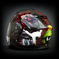 aerograf airbrush shoei helmet painted harley davidson karate