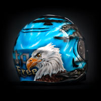 aerograf airbrush custom painted shoei sky eagles