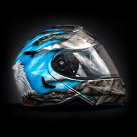 aerograf airbrush art painted shoei neotec helmet