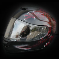 aerograf airbrush smok red dragon helmet