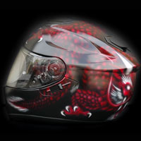 aerograf airbrush smok hell dragon helmet