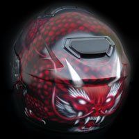 aerograf airbrush smok devil dragon helmet