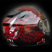 aerograf airbrush smok devil dragon helmet