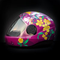 airbrush aerograf kask spadochronowy skydiving helmet maja kwiaty flowers