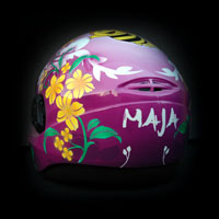 airbrush aerograf kask skydiving helmet maja pszczolka flowers