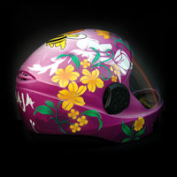 airbrush aerograf kask spadochronowy skydiving helmet pszczolka kwiaty flowers